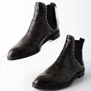 Zara Womens Flat Ankle Boots Sz 6 Eu 36 Snakeskin